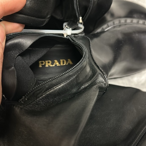 Prada Stretch Napa Moto Knee Boots Size 37 - Picture 7 of 10